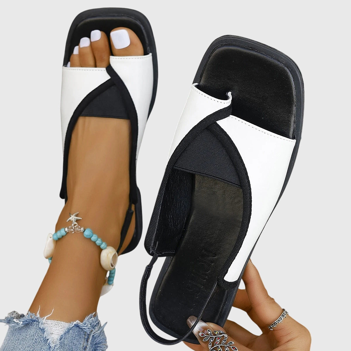 Damen Sandalen mit flacher Sohle