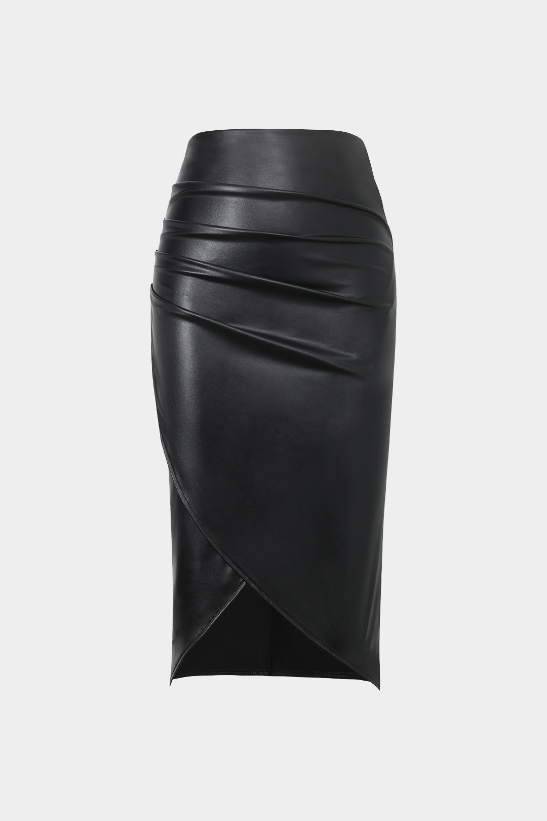 Damen figurbetonter Midirock im Leder-Look