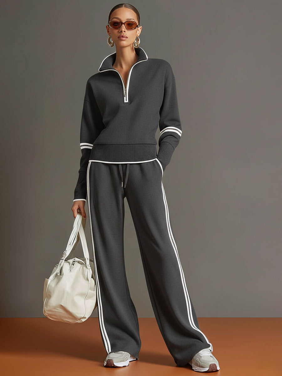 Damen Sweatshirt-Set mit weiter Hose