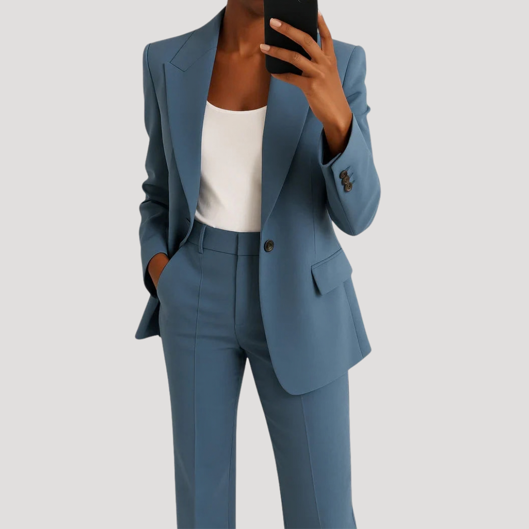 Damen Hosenanzug-Set mit hochtaillierter Hose