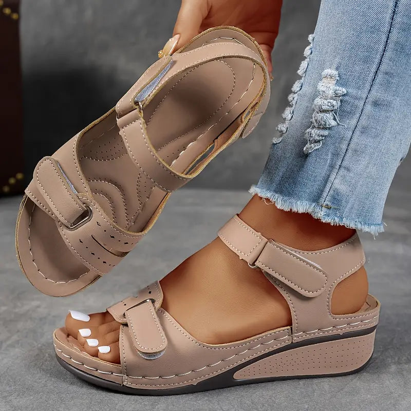 Damen orthopädische Ledersandalen mit Fußbett