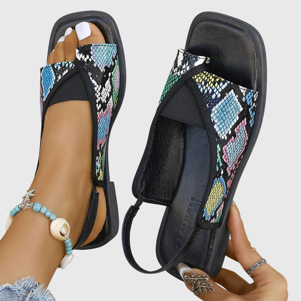 Damen Sandalen mit flacher Sohle