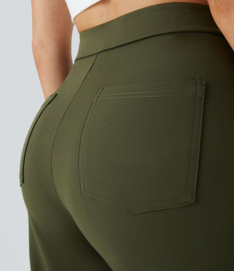 Damen Bürohose mit hoher Taille und Taschen