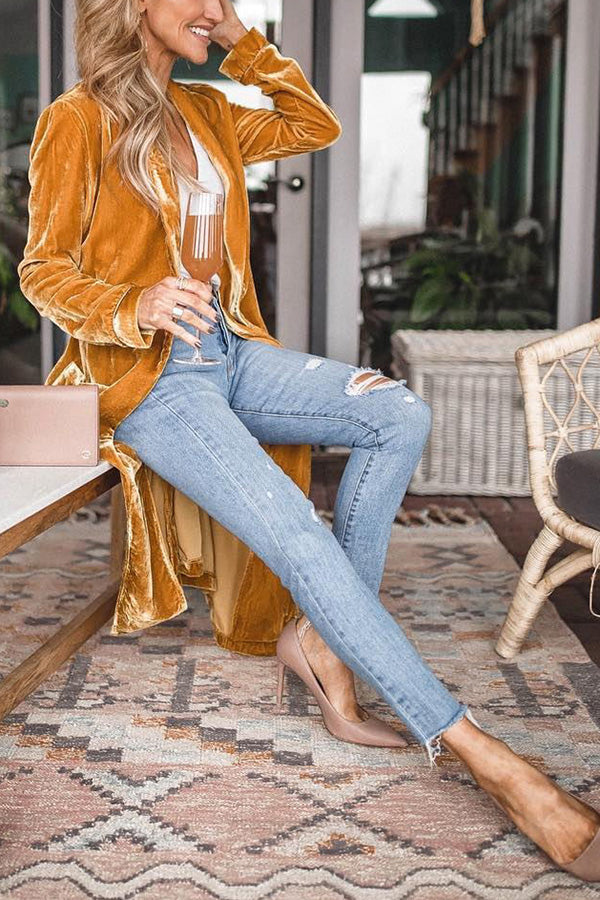 Damen Kimono-Mantel aus Samt