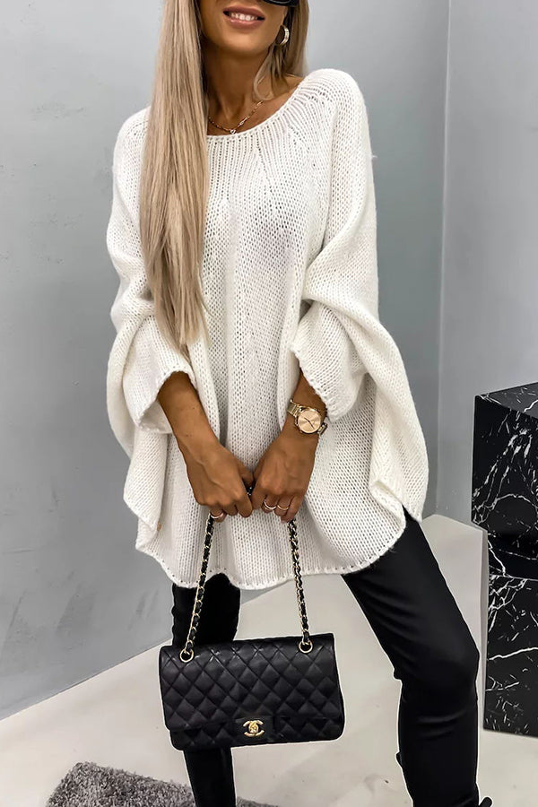 Damen Zopfstrickpullover mit Rundhalsausschnitt