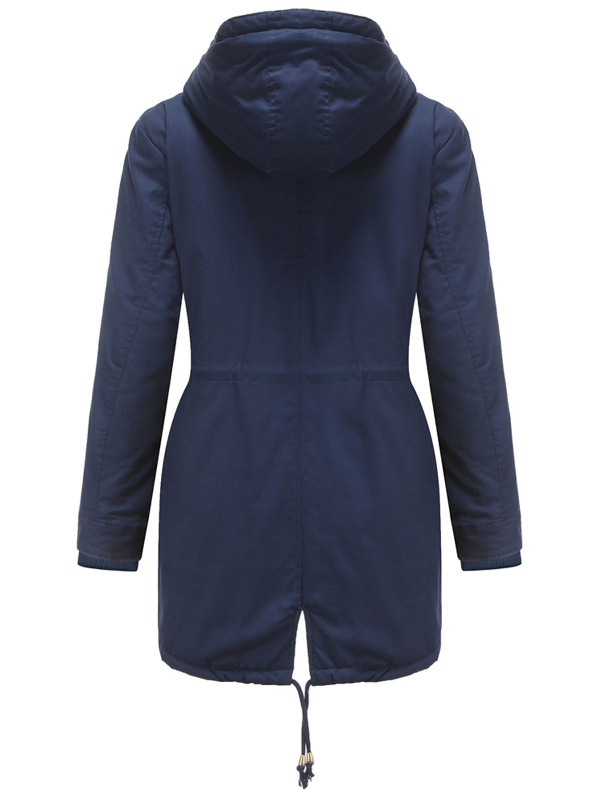 Damen Midiparka mit Kapuze und Frontreißverschluss