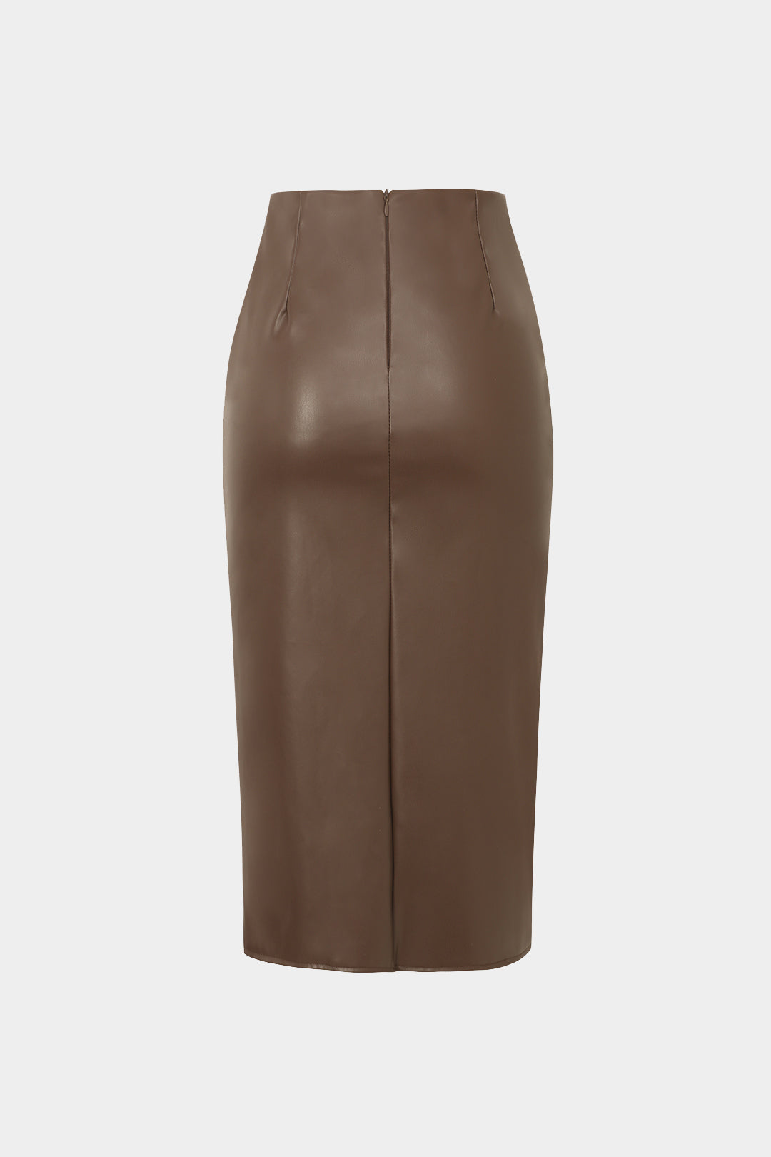 Damen figurbetonter Midirock im Leder-Look