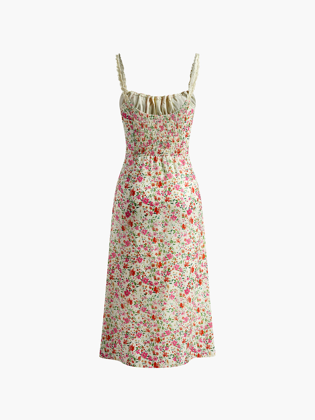 Damen Blumenprint Träger Midikleid