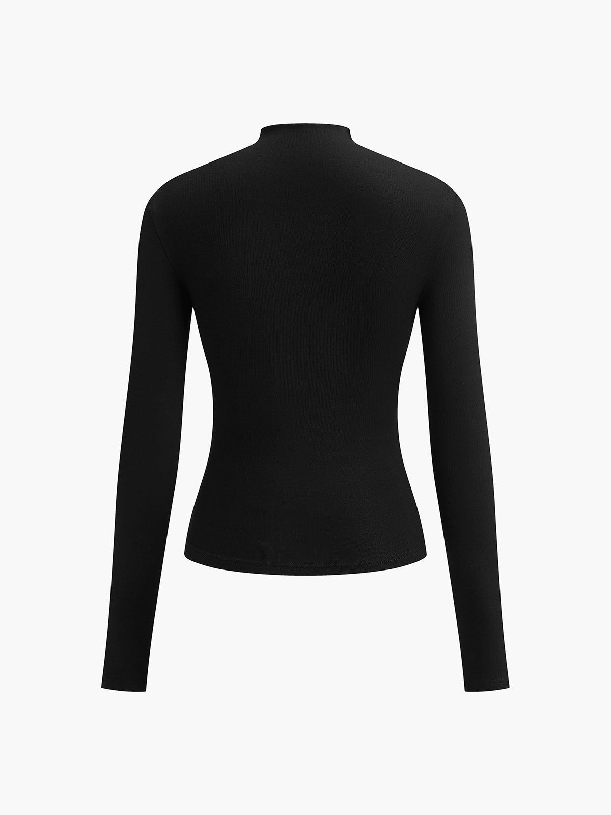 Damen Langarmshirt Raffung Rollkragen