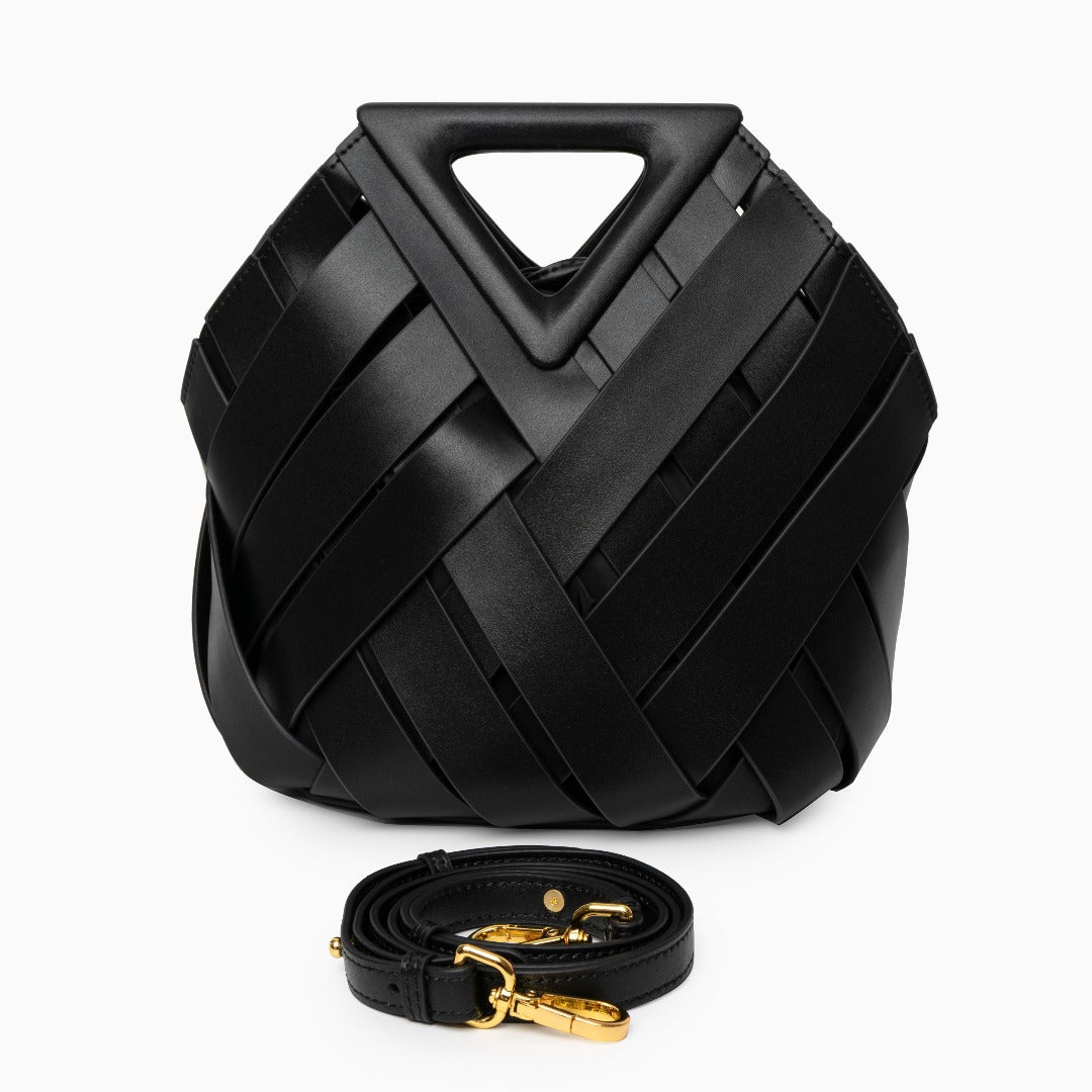 Damen Handtasche mit Flecht-Design und Dreieckshenkel