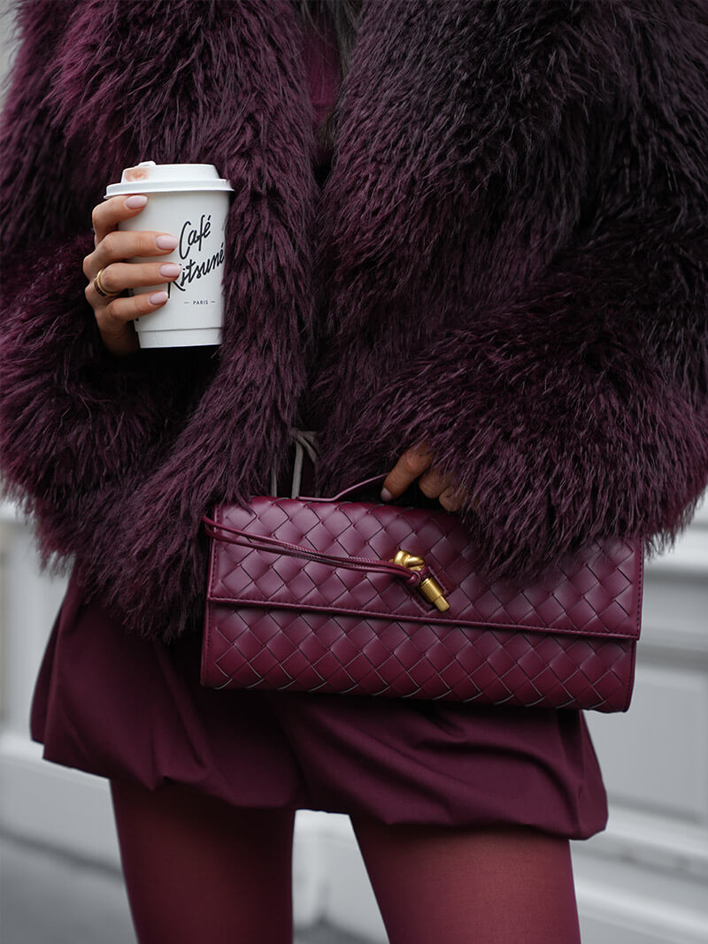 Damen leichte Clutch mit Flecht-Design