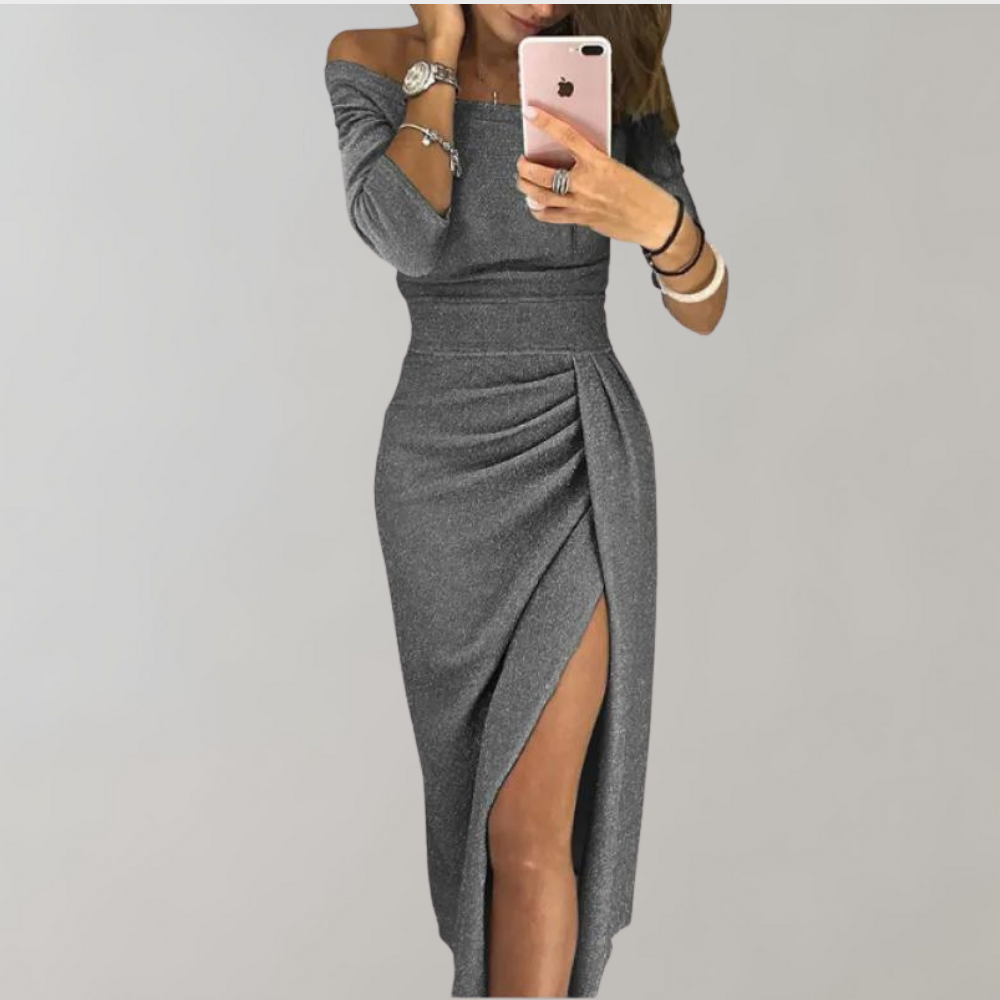 Damen Bodycon-Kleid mit Federbesatz
