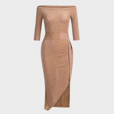 Damen Bodycon-Kleid mit Federbesatz