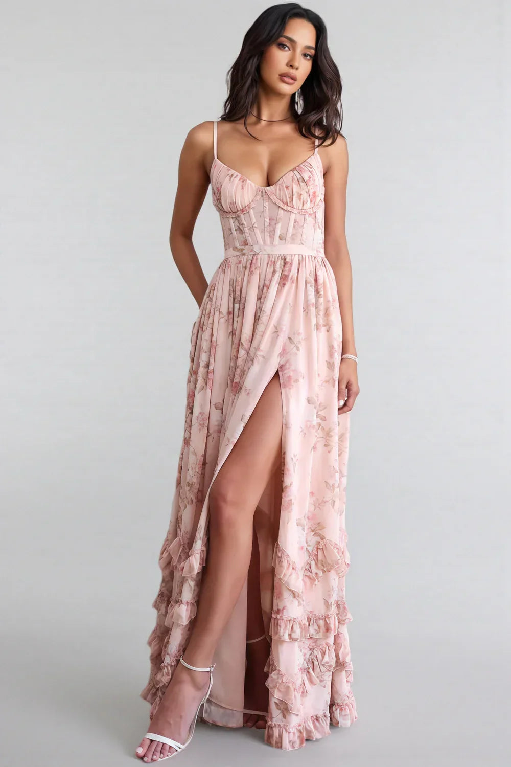 Romantisches Boho Maxikleid mit Fließender