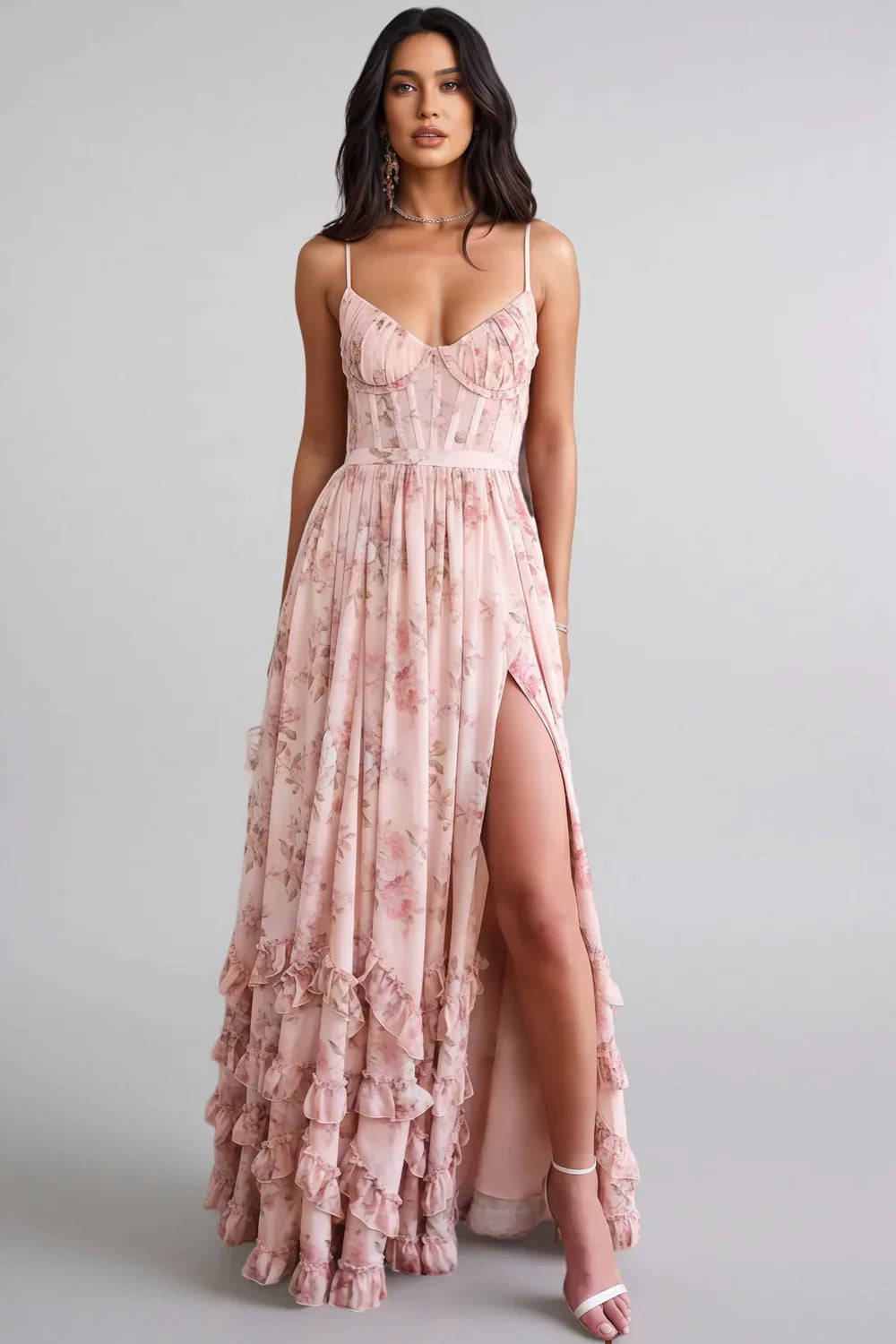 Romantisches Boho Maxikleid mit Fließender