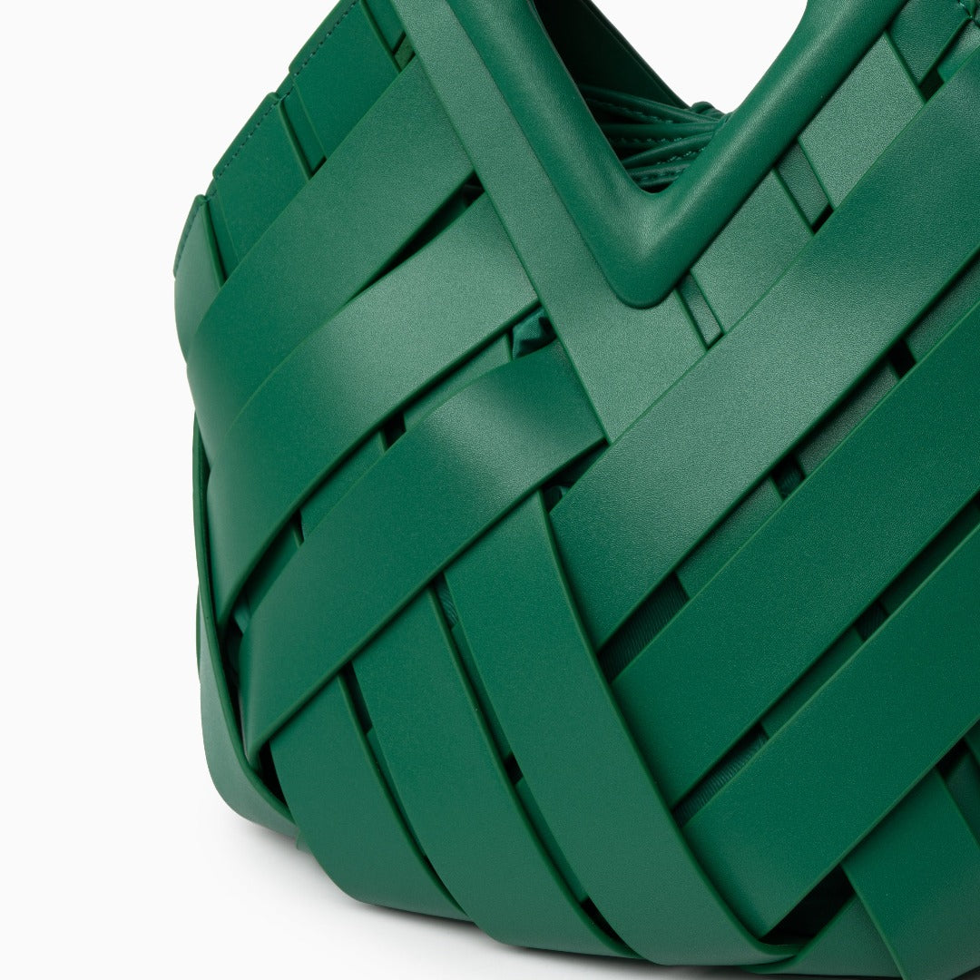 Damen Handtasche mit Flecht-Design und Dreieckshenkel