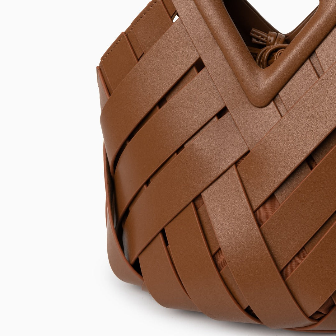 Damen Handtasche mit Flecht-Design und Dreieckshenkel