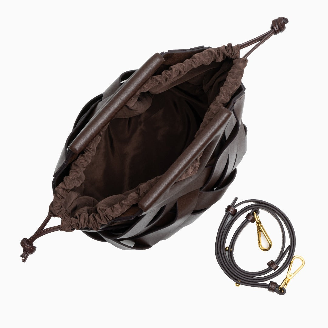 Damen Handtasche mit Flecht-Design und Dreieckshenkel