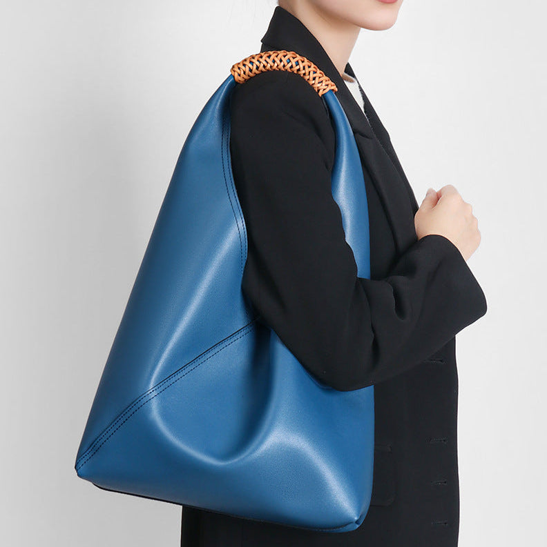 Damen weiche Hobo Bag mit geflochtenem Henkel