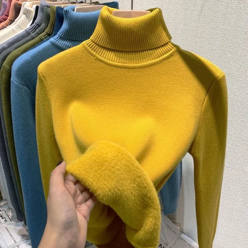 Damen figurbetonter Pullover mit Stehkragen
