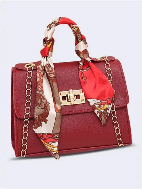 Damen Lederhandtasche mit Goldverschluss