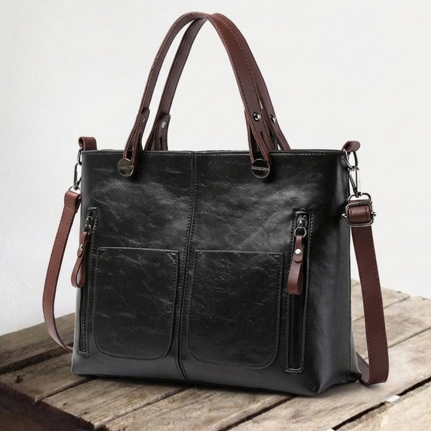 Damen große Tote Bag mit Reißverschlussfach