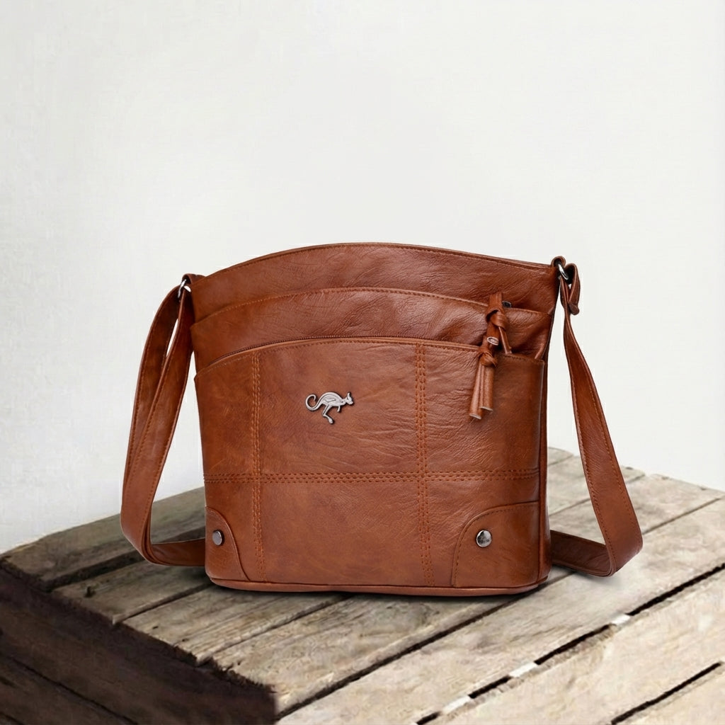 Damen Messenger Bag mit Reißverschlussfach und Steckfächern