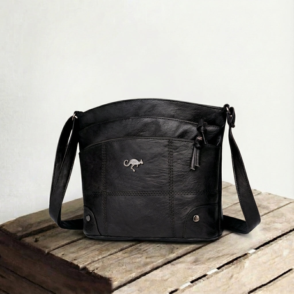 Damen Messenger Bag mit Reißverschlussfach und Steckfächern