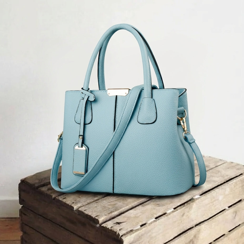 Damen Schultertasche mit Reißverschlussfach und Steckfächern