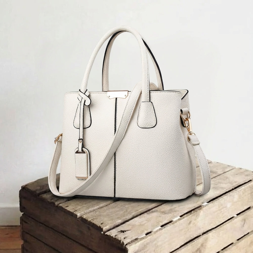 Damen Schultertasche mit Reißverschlussfach und Steckfächern