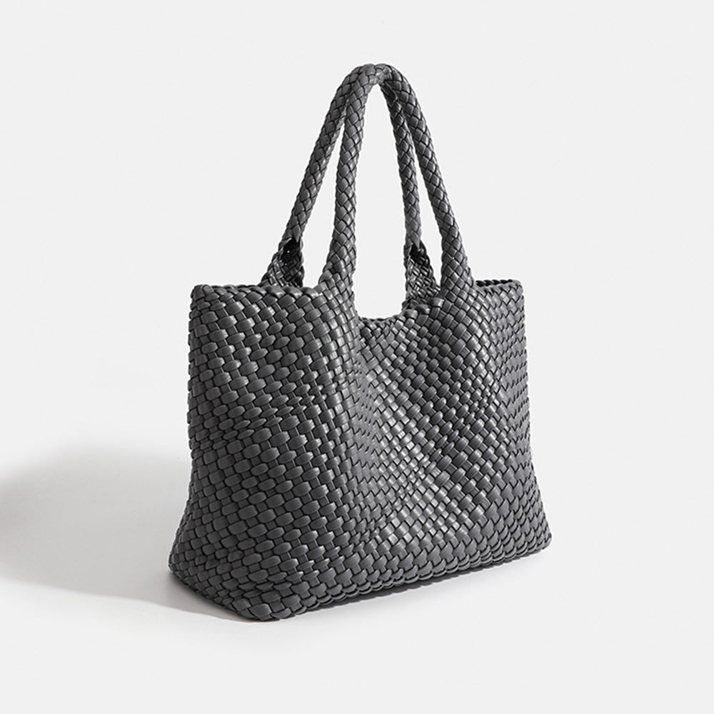 Damen strukturierte Tote Bag mit Flecht-Design