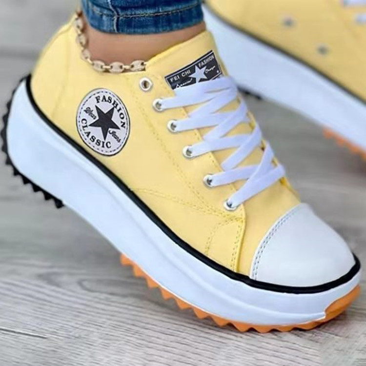 Damen Sneaker mit dicker rutschfester Sohle
