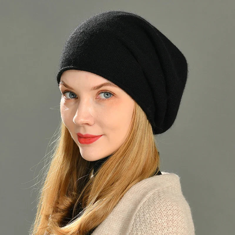 Damen Beanie mit Rippstrick