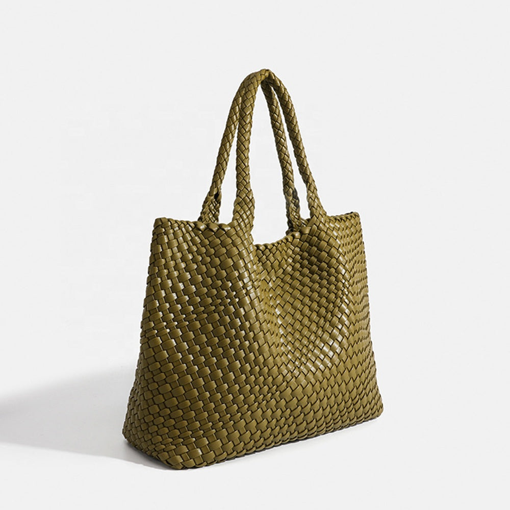 Damen strukturierte Tote Bag mit Flecht-Design