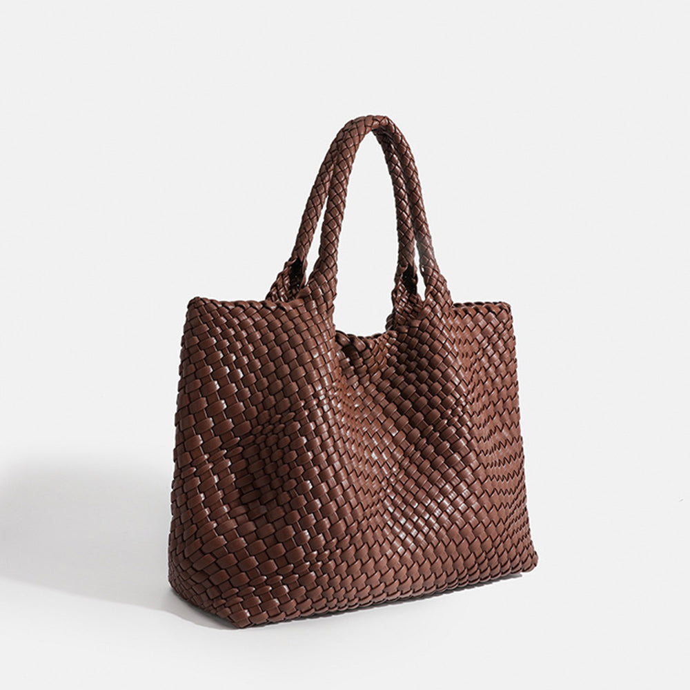 Damen strukturierte Tote Bag mit Flecht-Design