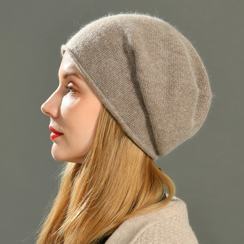 Damen Beanie mit Rippstrick