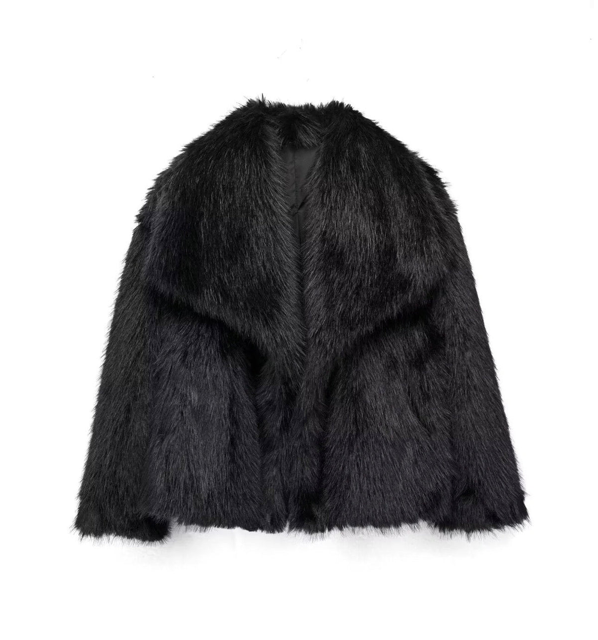 Damen Kurzmantel mit Schalkragen im Oversized-Schnitt