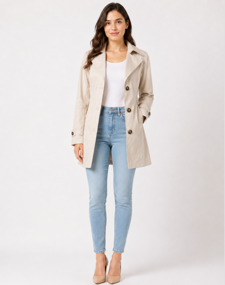 Damen Trenchcoat kurz tailliert