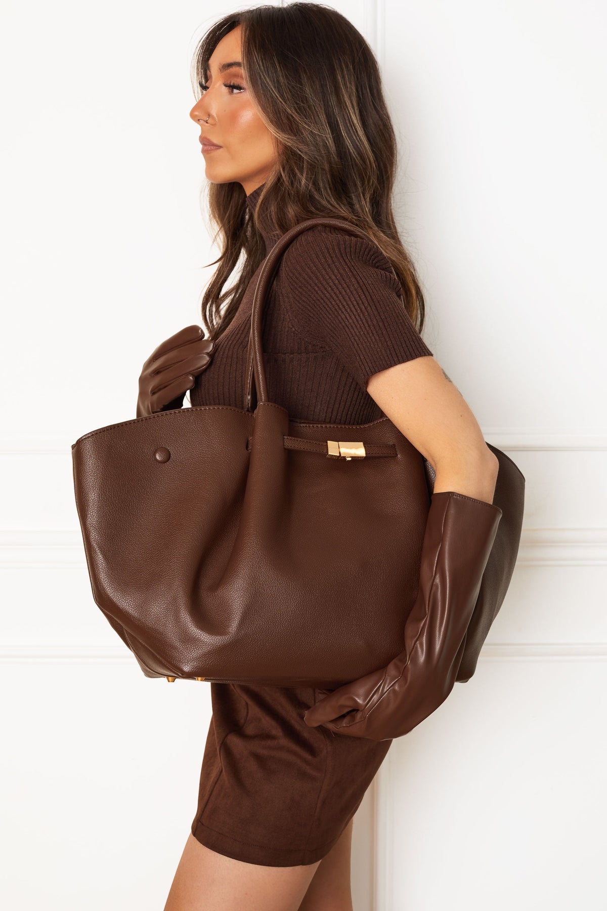 Damen Tote Bag mit Magnetverschluss und Innenfächern