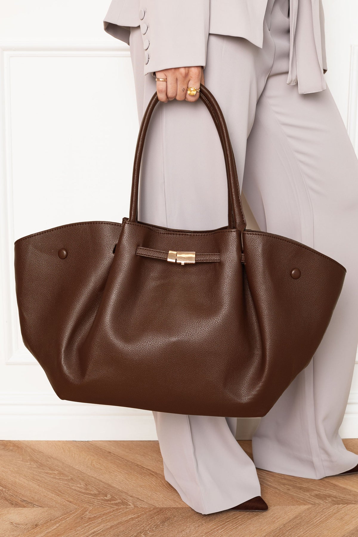 Damen Tote Bag mit Magnetverschluss und Innenfächern
