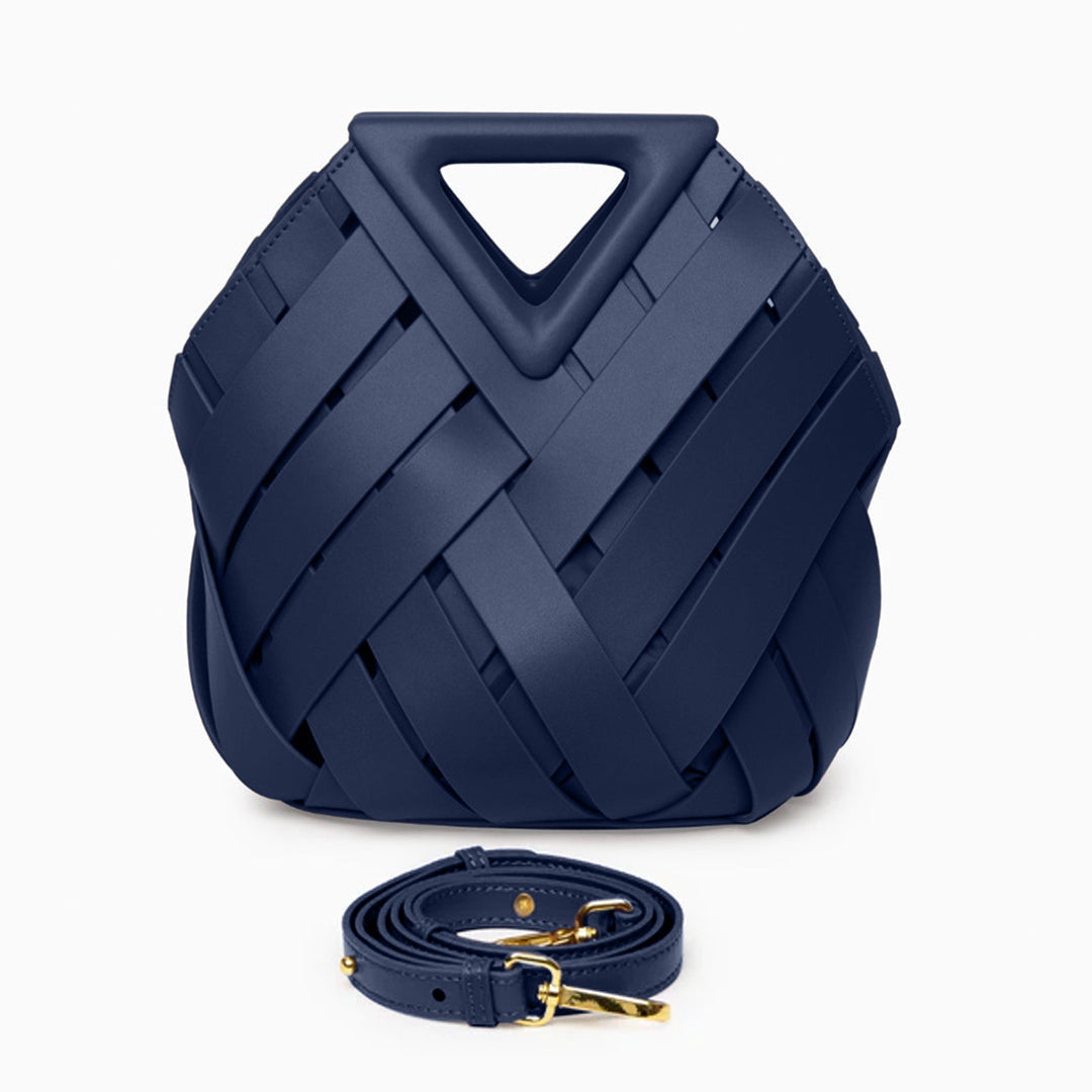 Damen Handtasche mit Flecht-Design und Dreieckshenkel