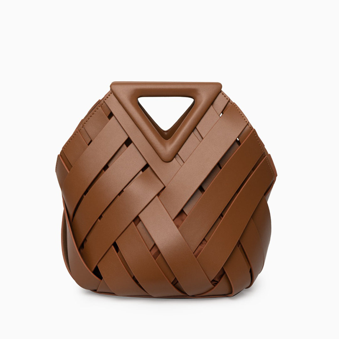 Damen Handtasche mit Flecht-Design und Dreieckshenkel