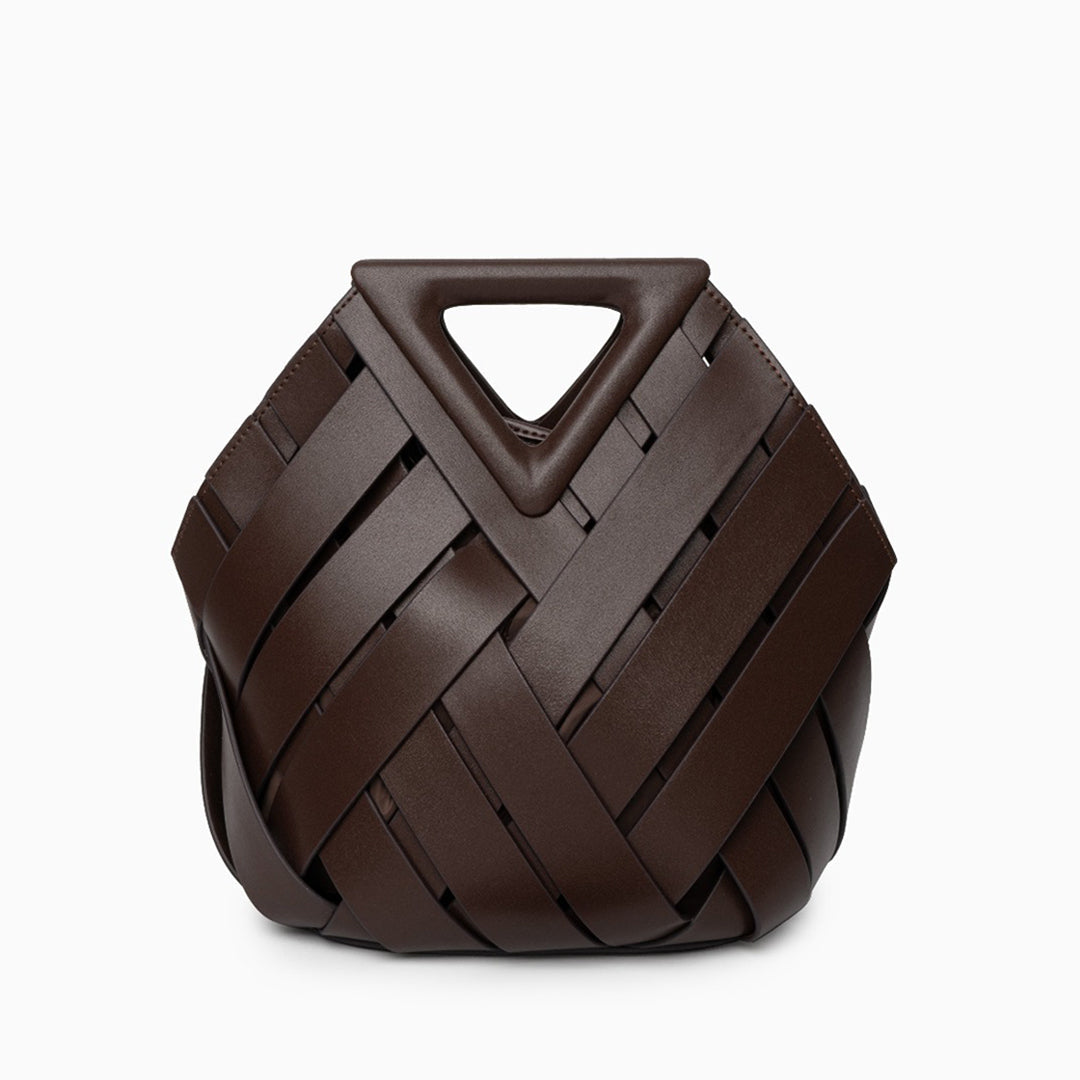 Damen Handtasche mit Flecht-Design und Dreieckshenkel