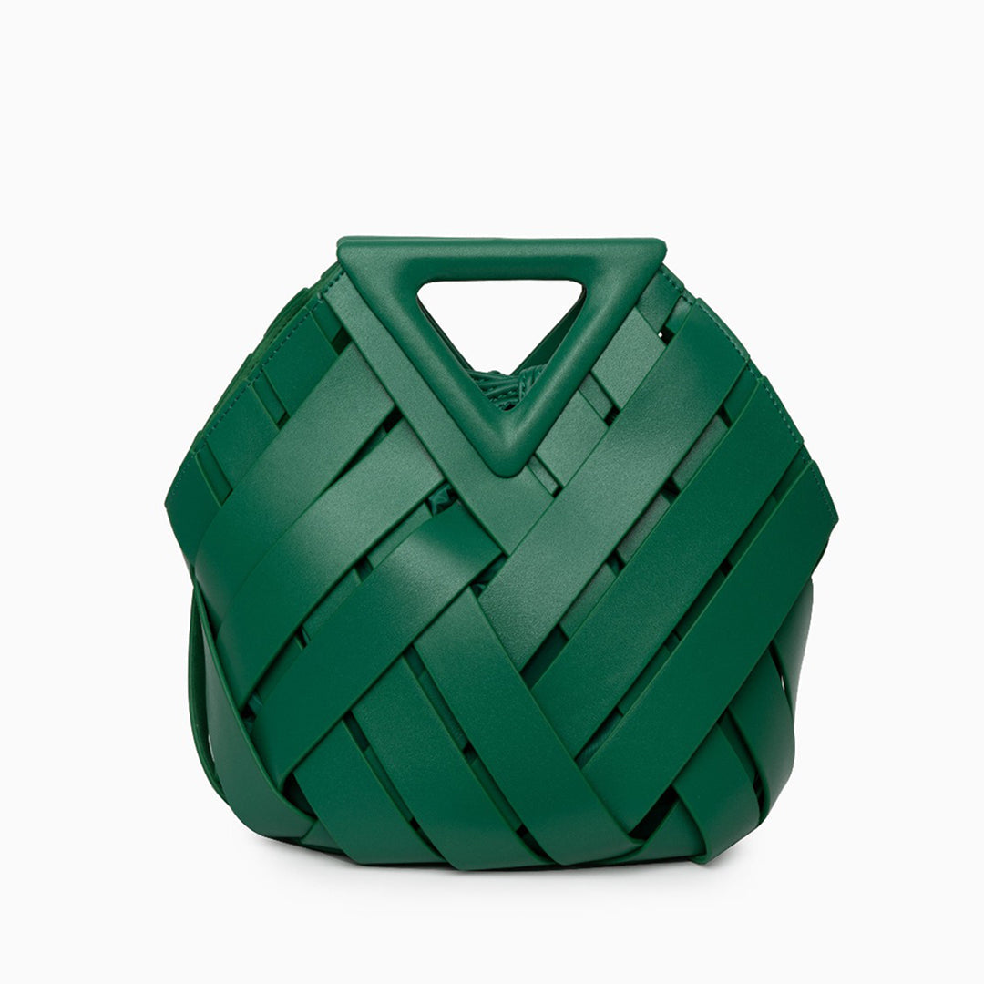 Damen Handtasche mit Flecht-Design und Dreieckshenkel