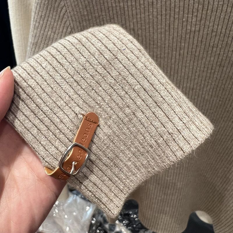 Damen warmer Pullover mit Stehkragen