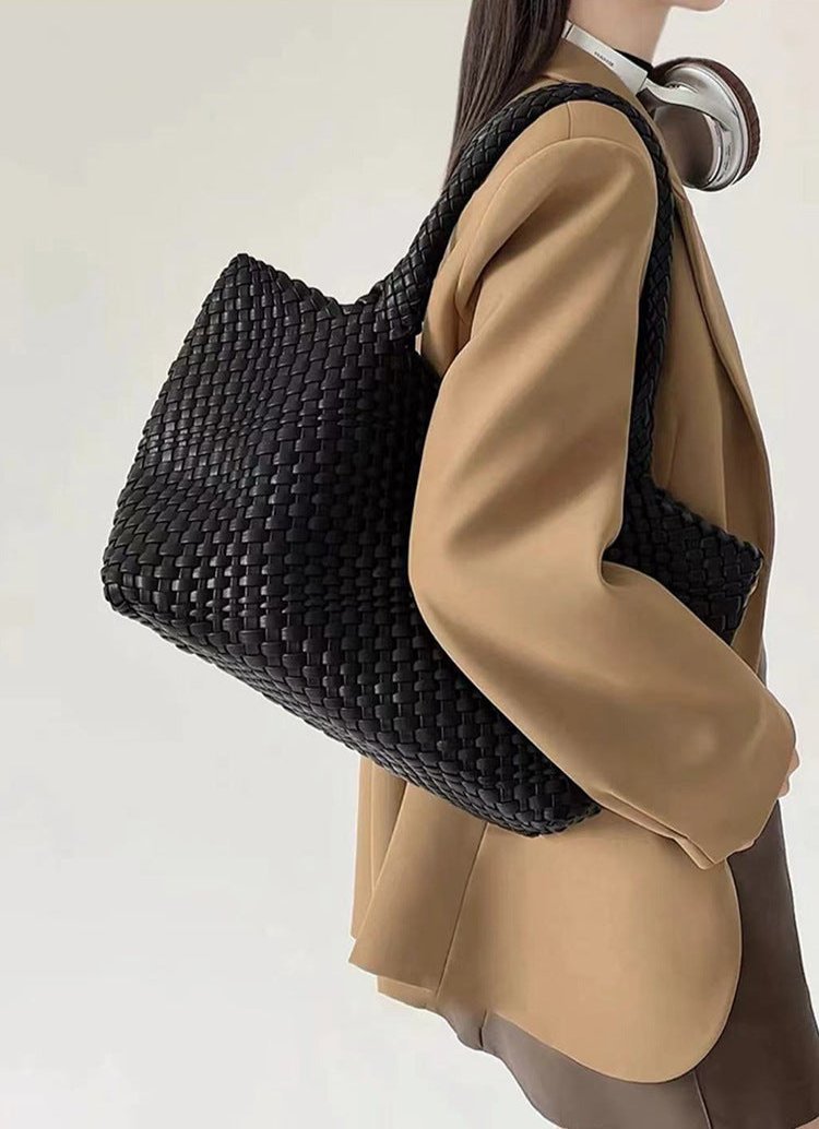 Damen strukturierte Tote Bag mit Flecht-Design