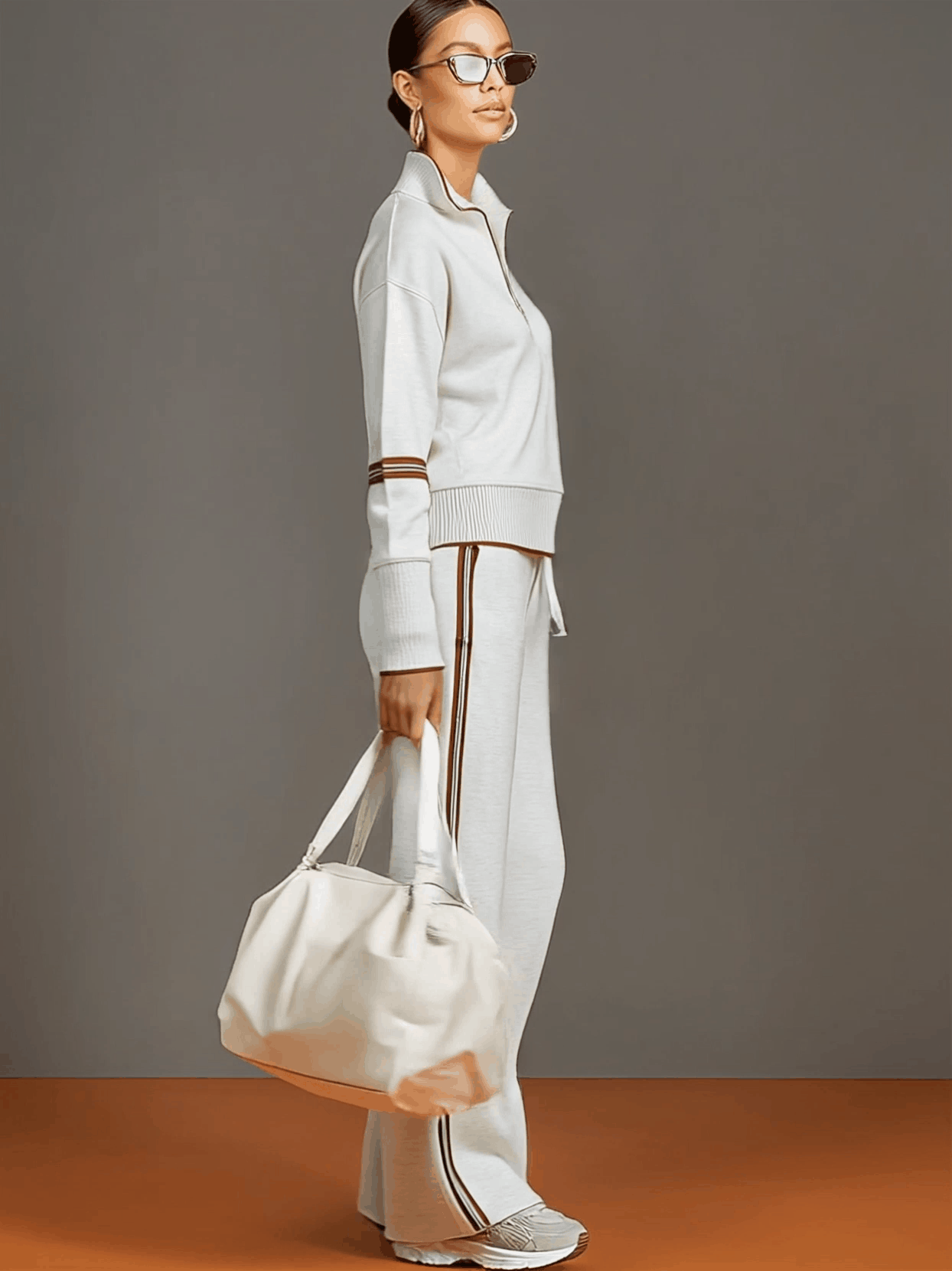 Damen Sweatshirt-Set mit weiter Hose