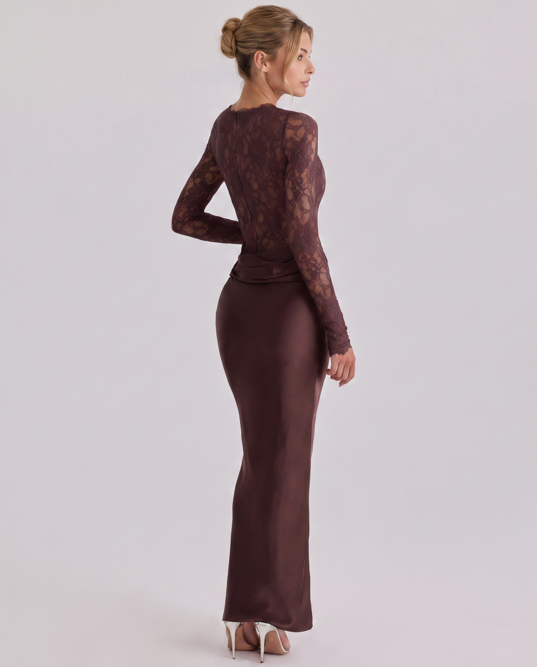 Damen Maxikleid Miranda mit Spitzenoberteil