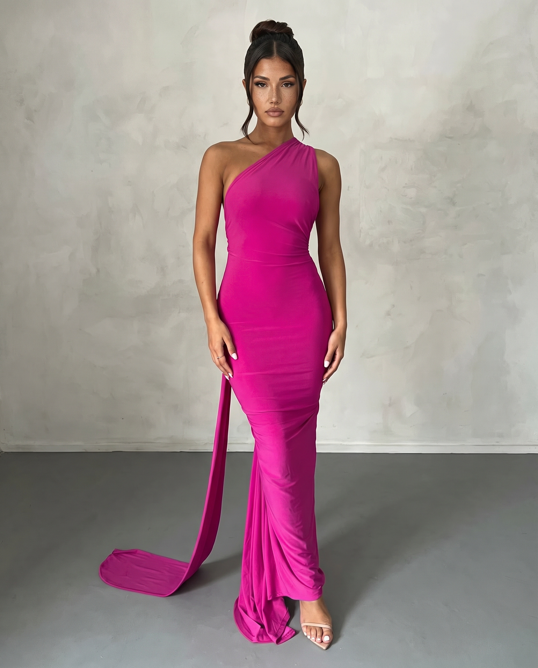 Damen Maxikleid Trägerkleid Rückenfrei Satinoptik