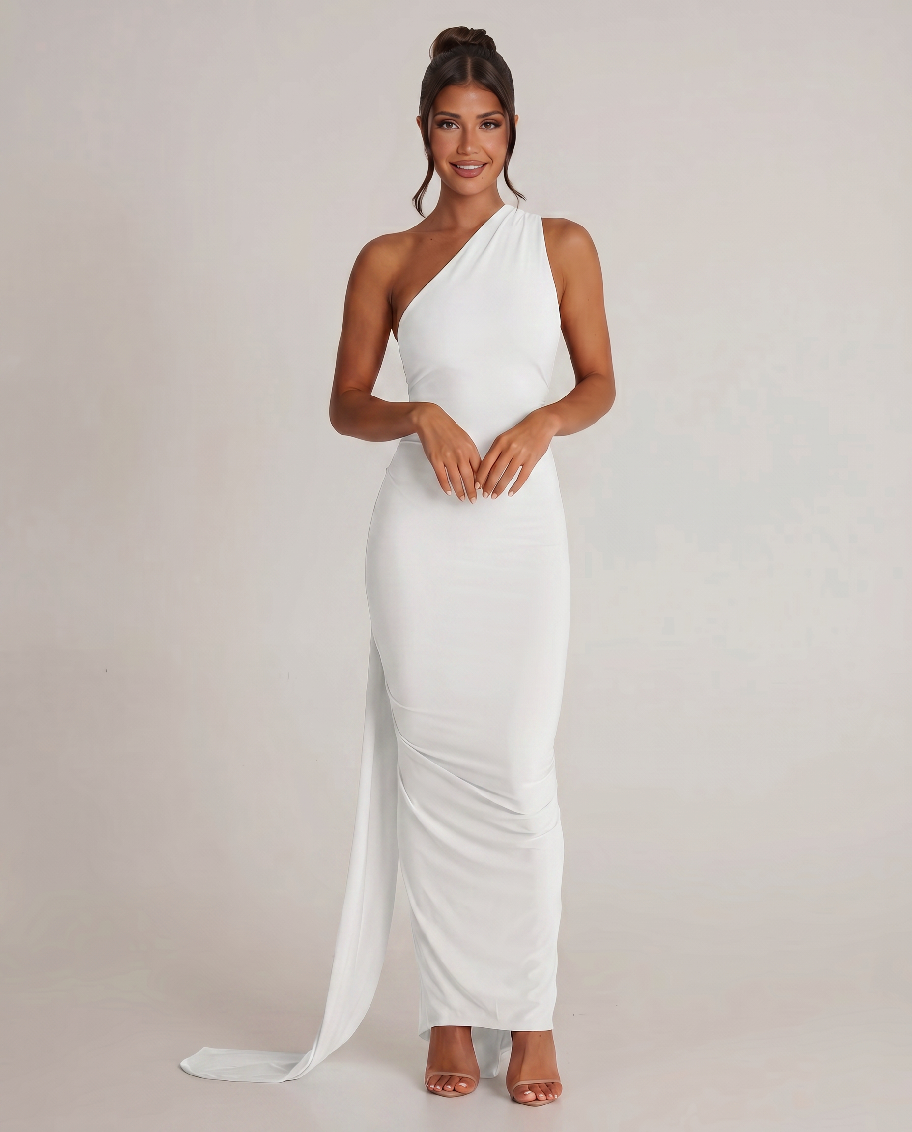 Damen Maxikleid Trägerkleid Rückenfrei Satinoptik